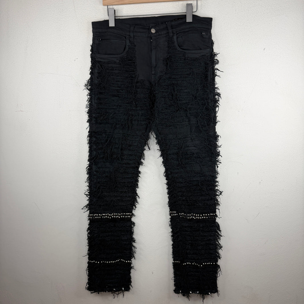 Alyx Blackmeans Studded Shredded Jeans