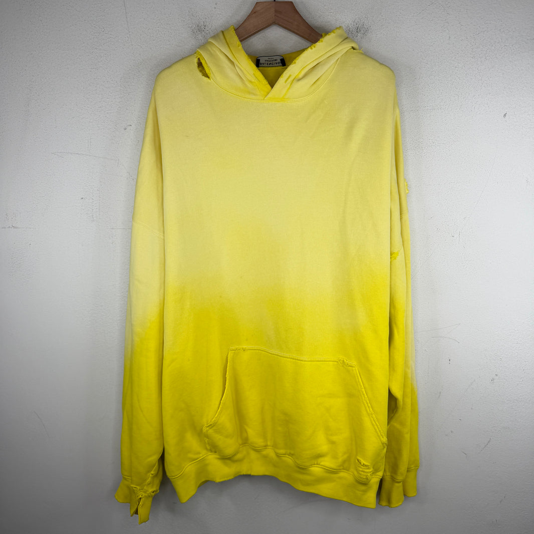 Balenciaga Sample Yellow Distressed Hoodie