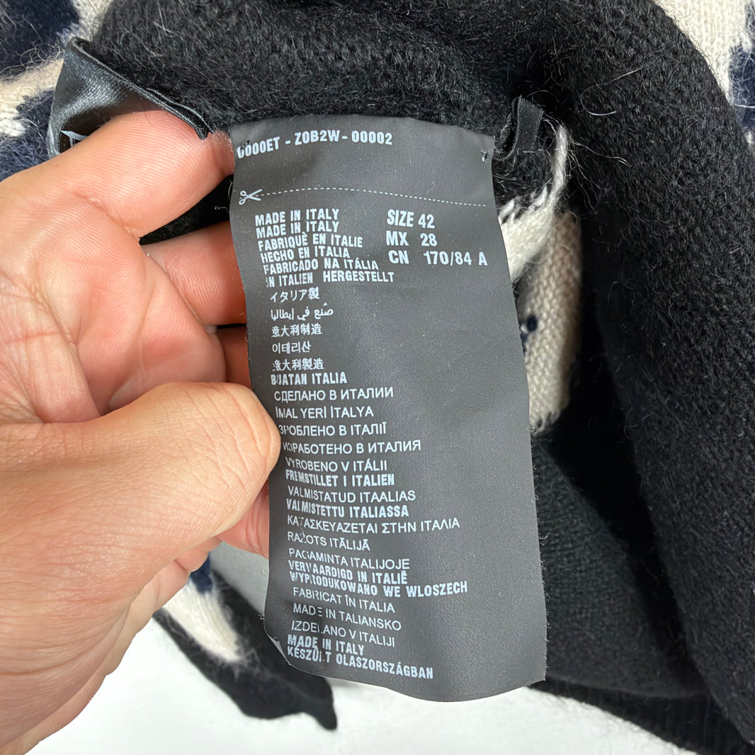 Prada Blue/Beige Mohair Knit Sweater
