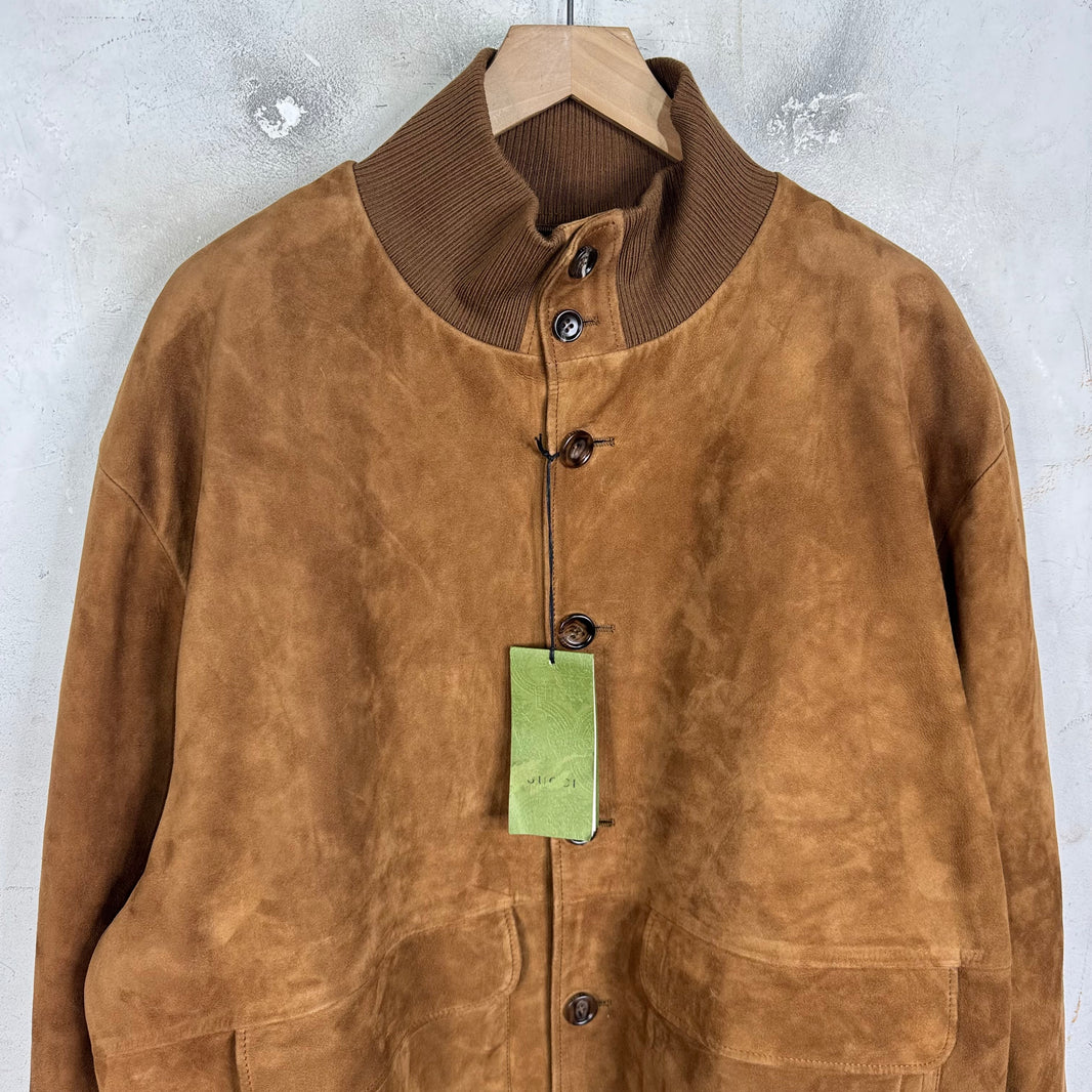 Gucci Suede Quilted Silk Bengal Jacket