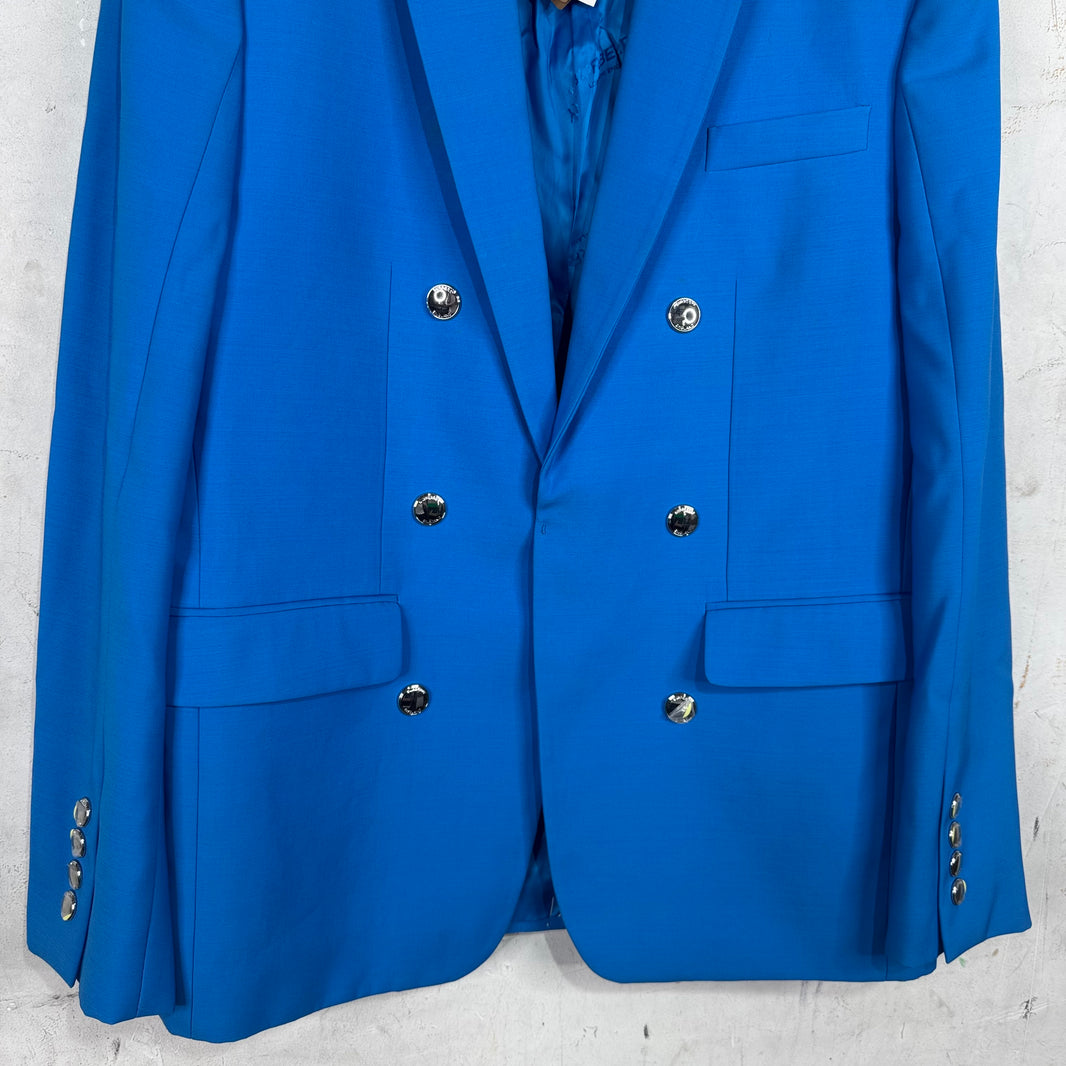 Burberry Double Breasted Silver Buttoned Blazer