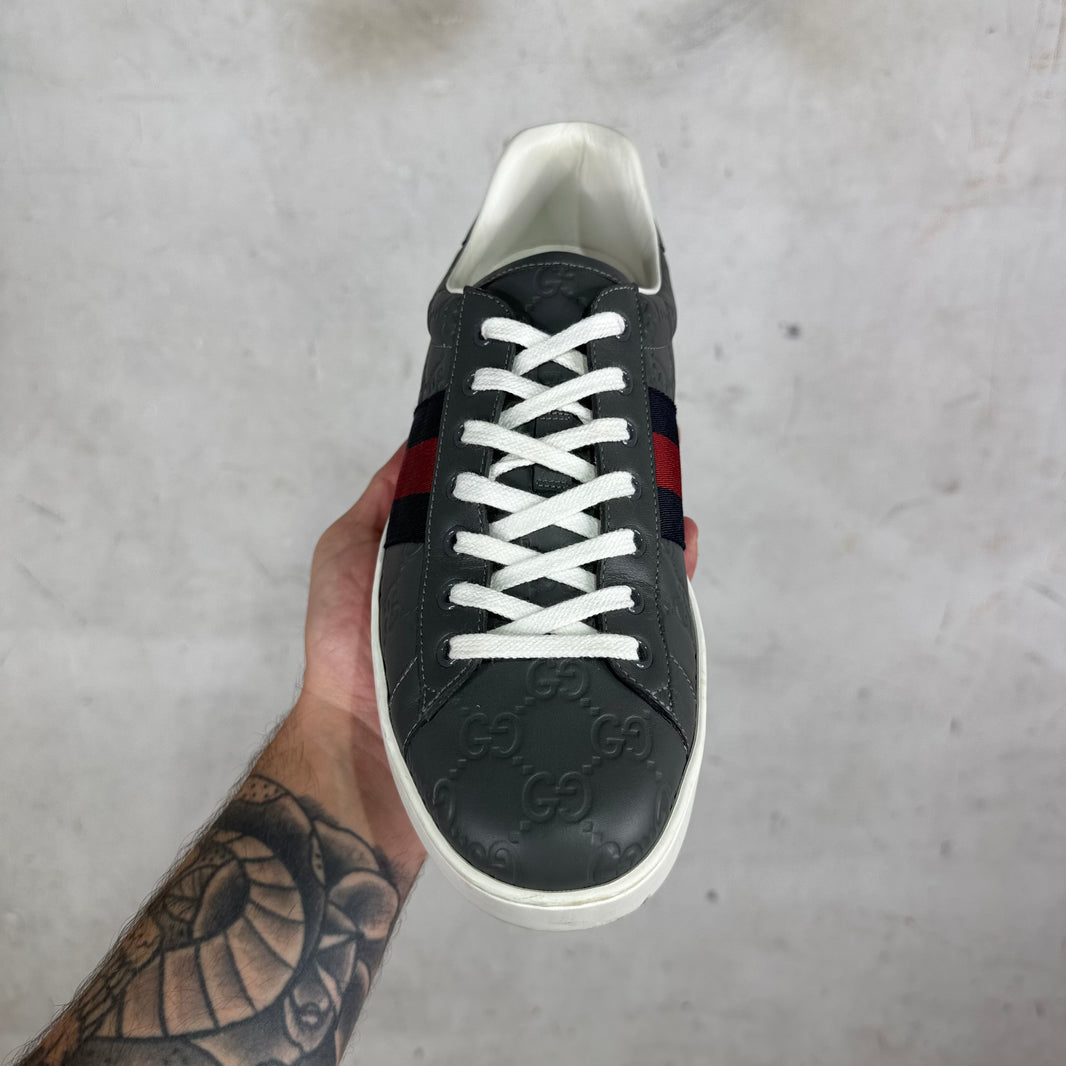 Gucci Grey Embossed Monogram Aces