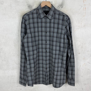 Prada Checkered Plaid Dress Shirt