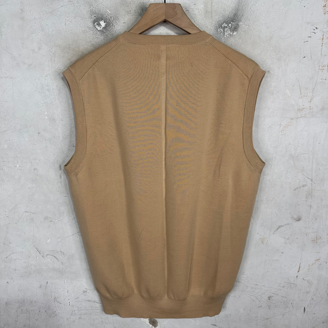 The Row Wool Tan Sweater Vest