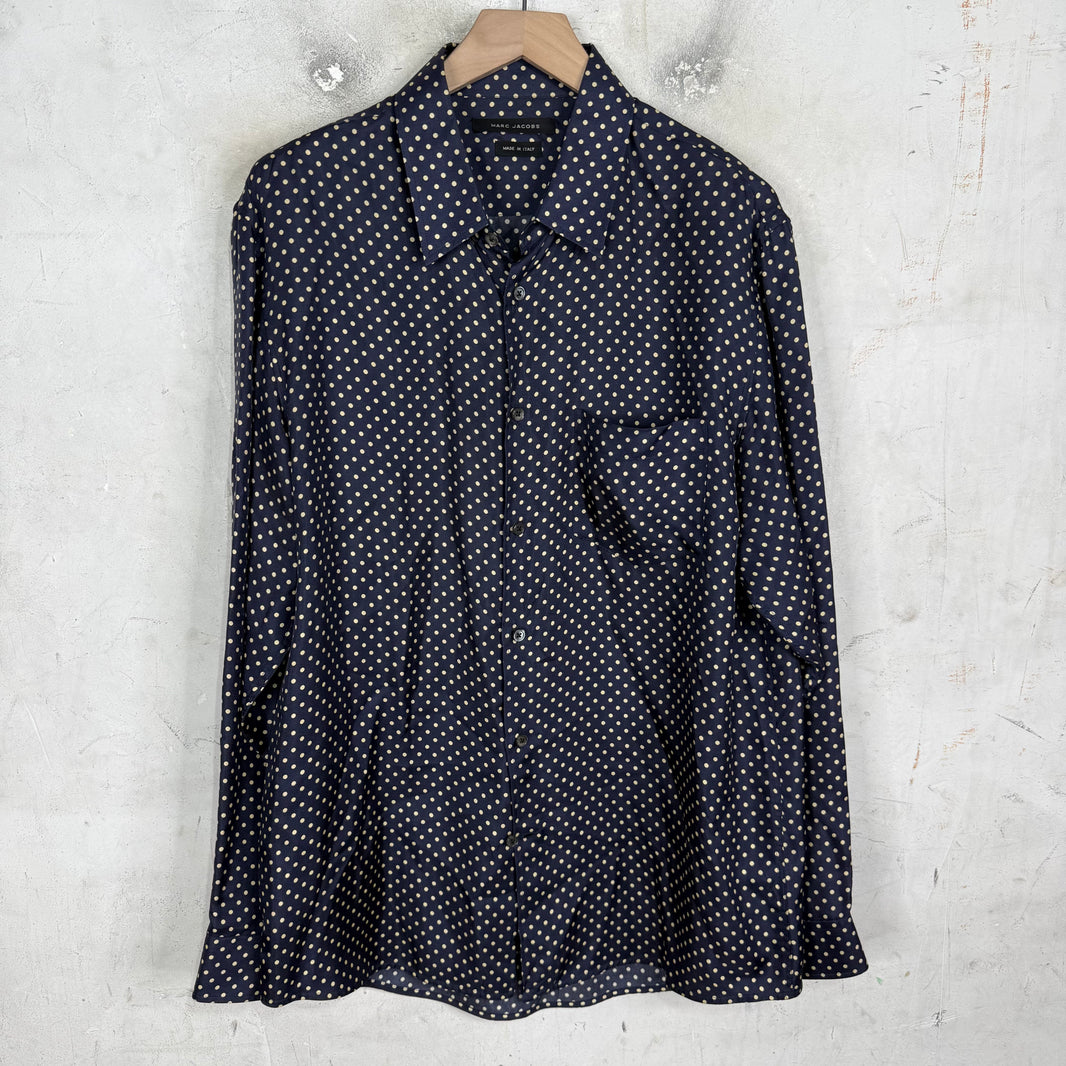 Marc Jacobs Polka Dot Silk Button Up