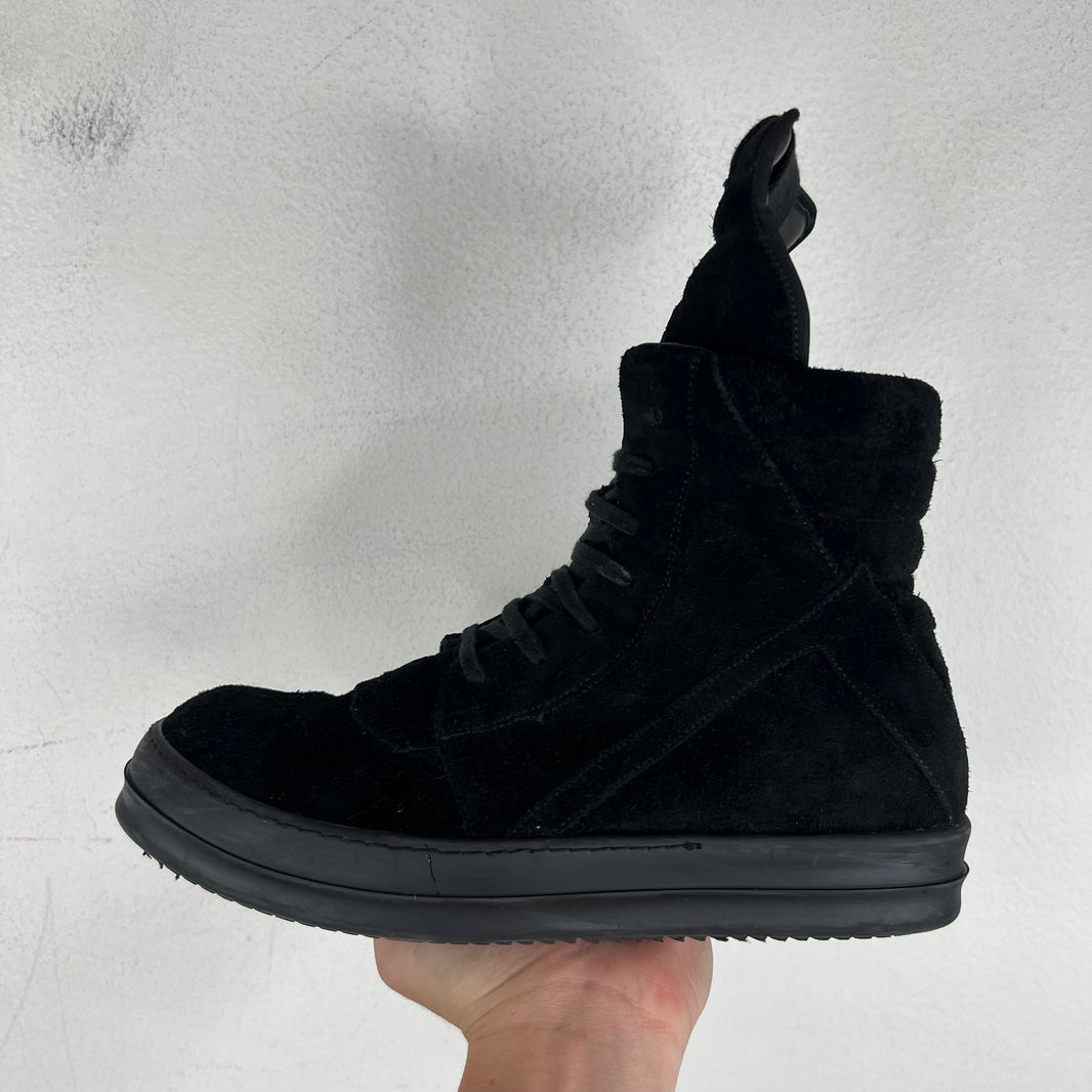 Rick Owens Triple Black Suede Geobaskets