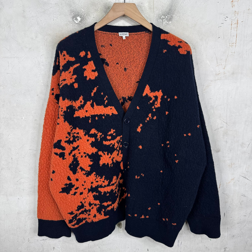 Loewe Wool Blend Orange Splatter Cardigan