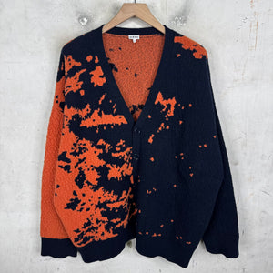 Loewe Wool Blend Orange Splatter Cardigan