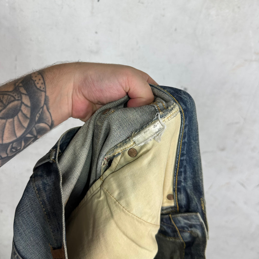 RRL Faded Medium Wash Straight Legged Jeans