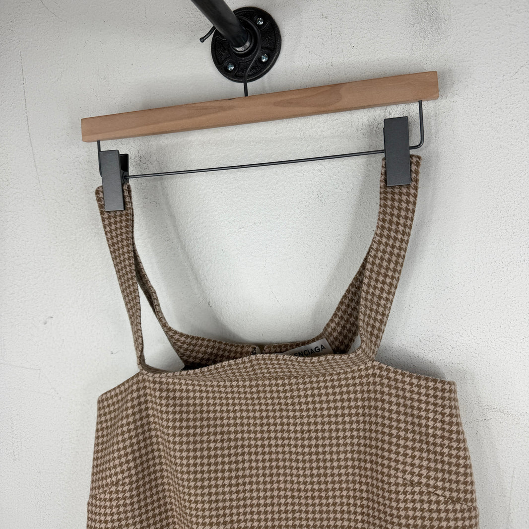 Balenciaga Houndstooth Wool Pencil Skirt