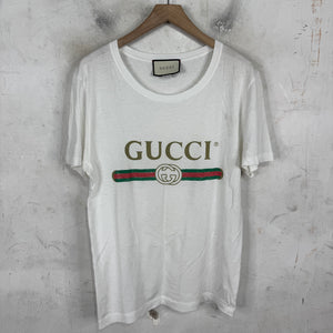 Gucci White Faded Logo T-Shirt
