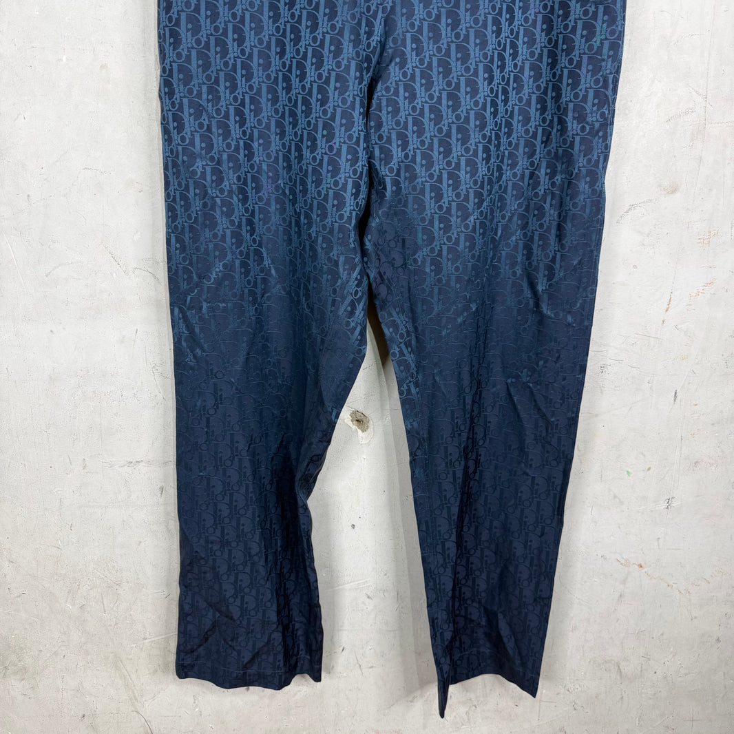 Dior Navy Silk Oblique Pants