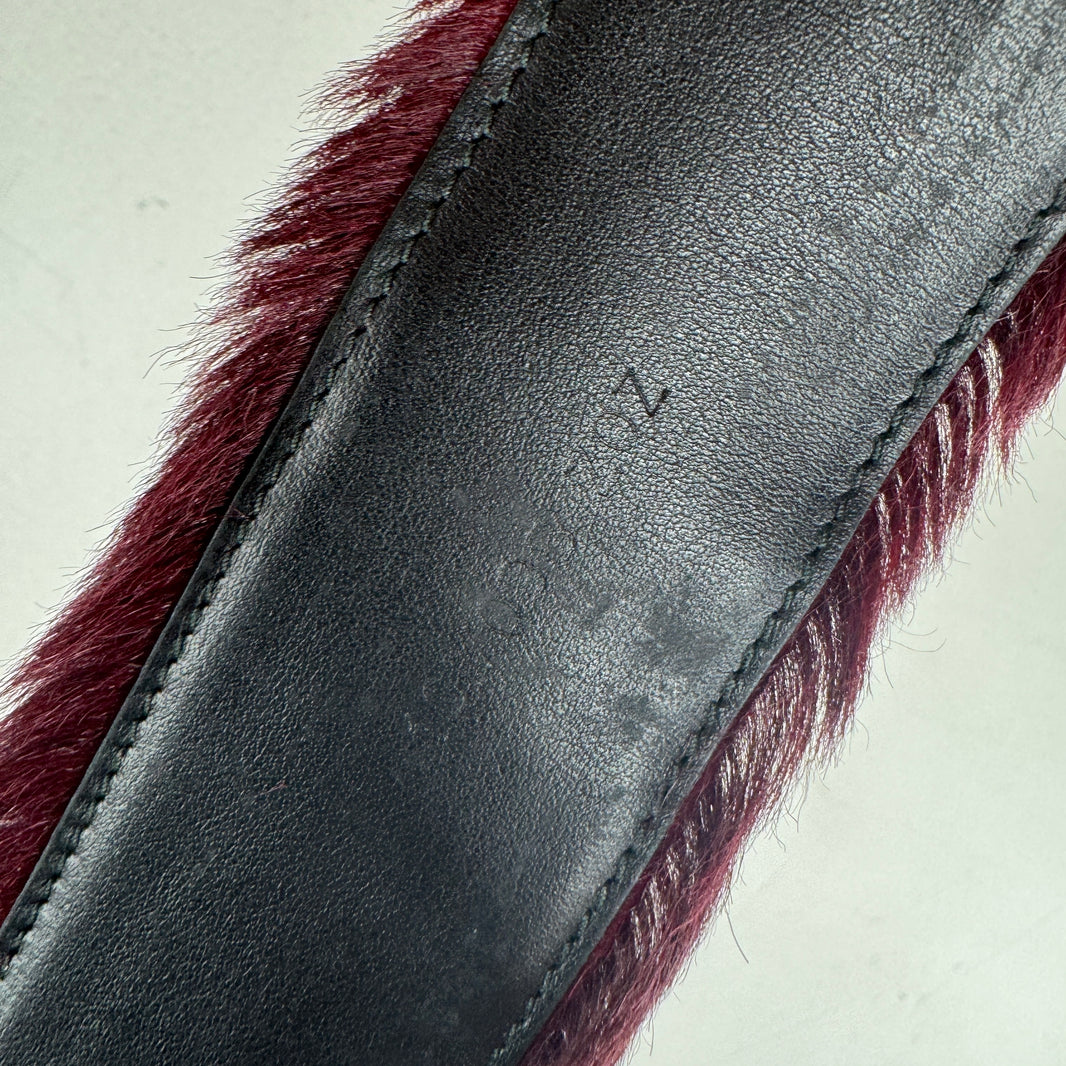 Prada Maroon Fur Belt