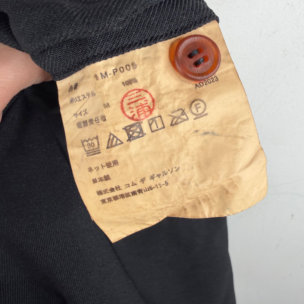 CDG Black Elastic Waist Drawstring Pants