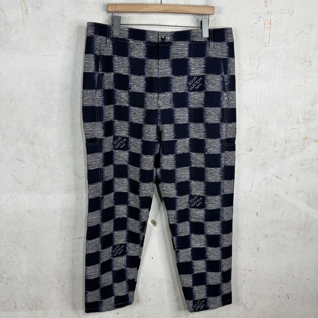 Louis Vuitton Damier Navy Scribbled Workwear Pants