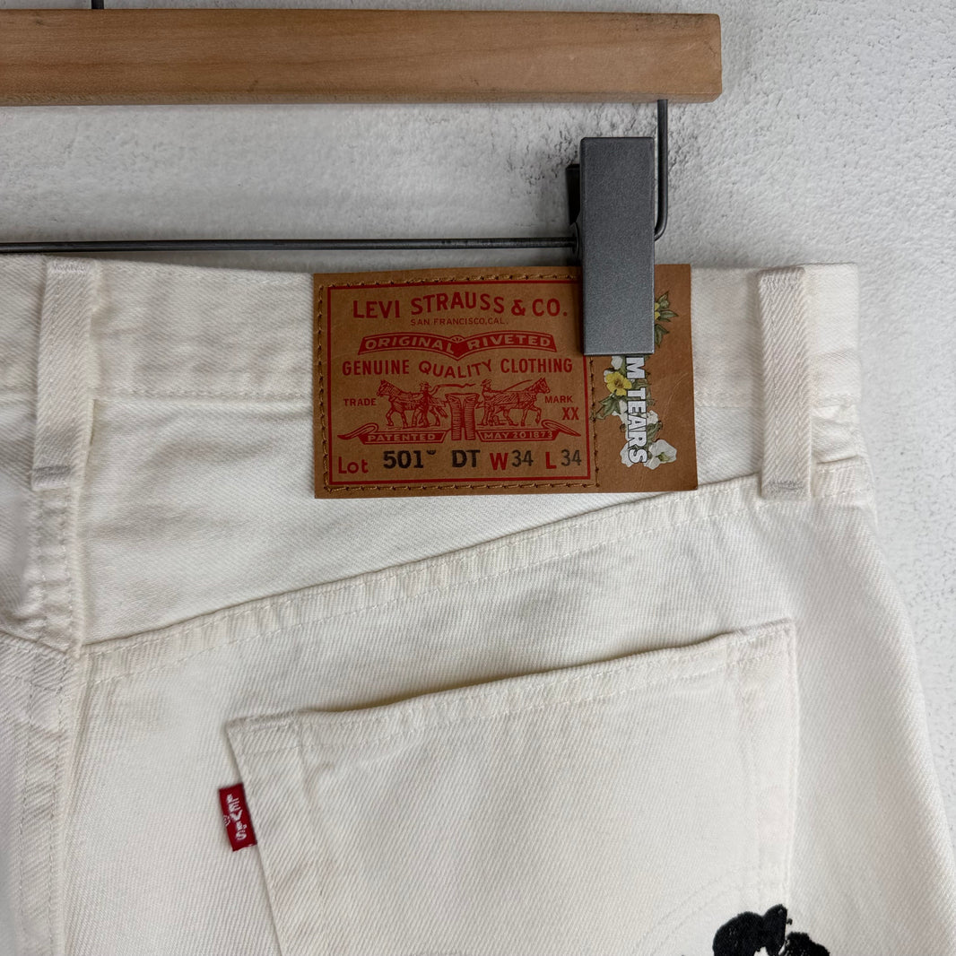 Denim Tears Levi's White Wreath 501 Jeans