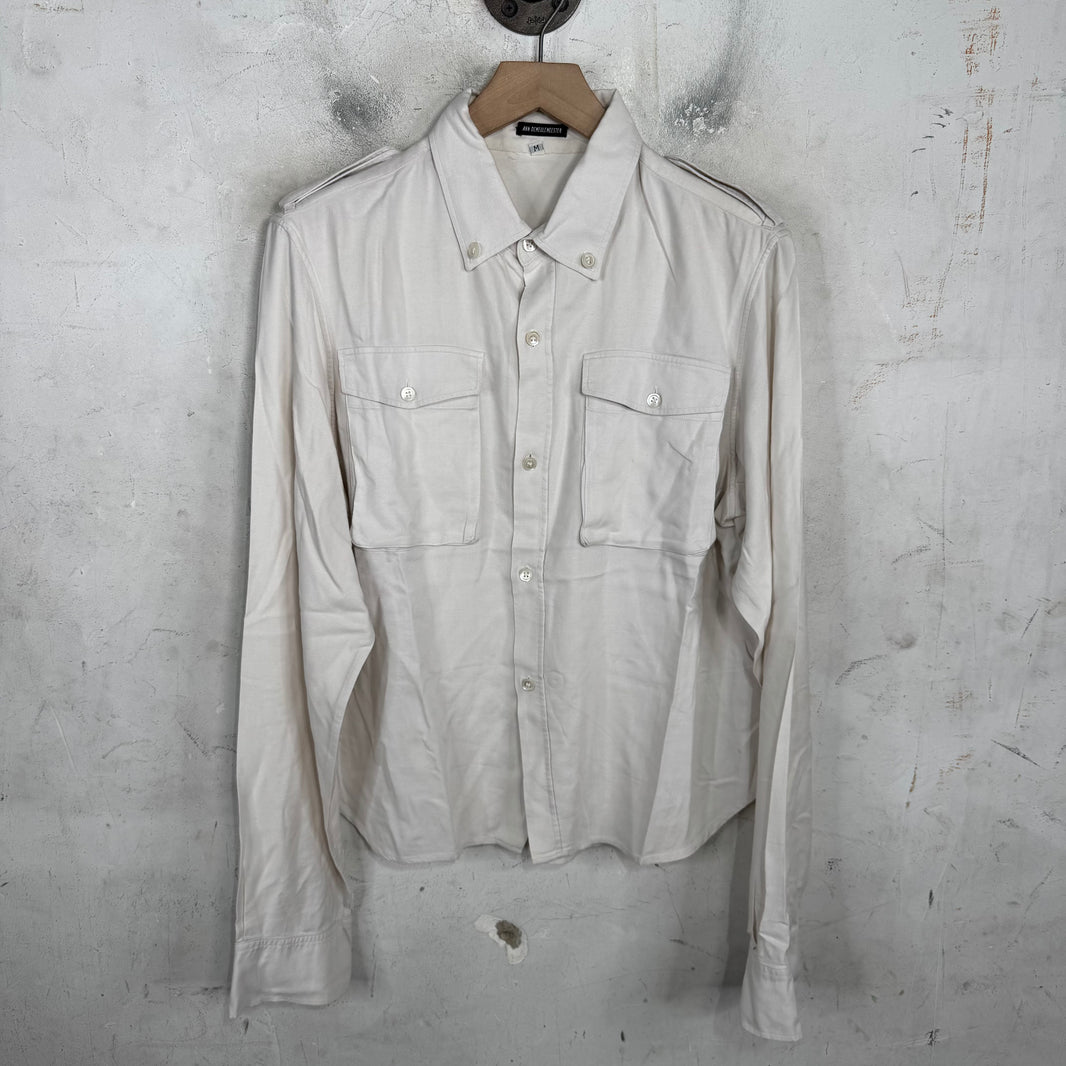 Ann Demeulemeester Beige Military Style Shirt