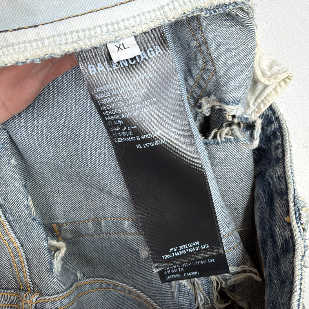 Balenciaga Super Destroyed Blue Jeans