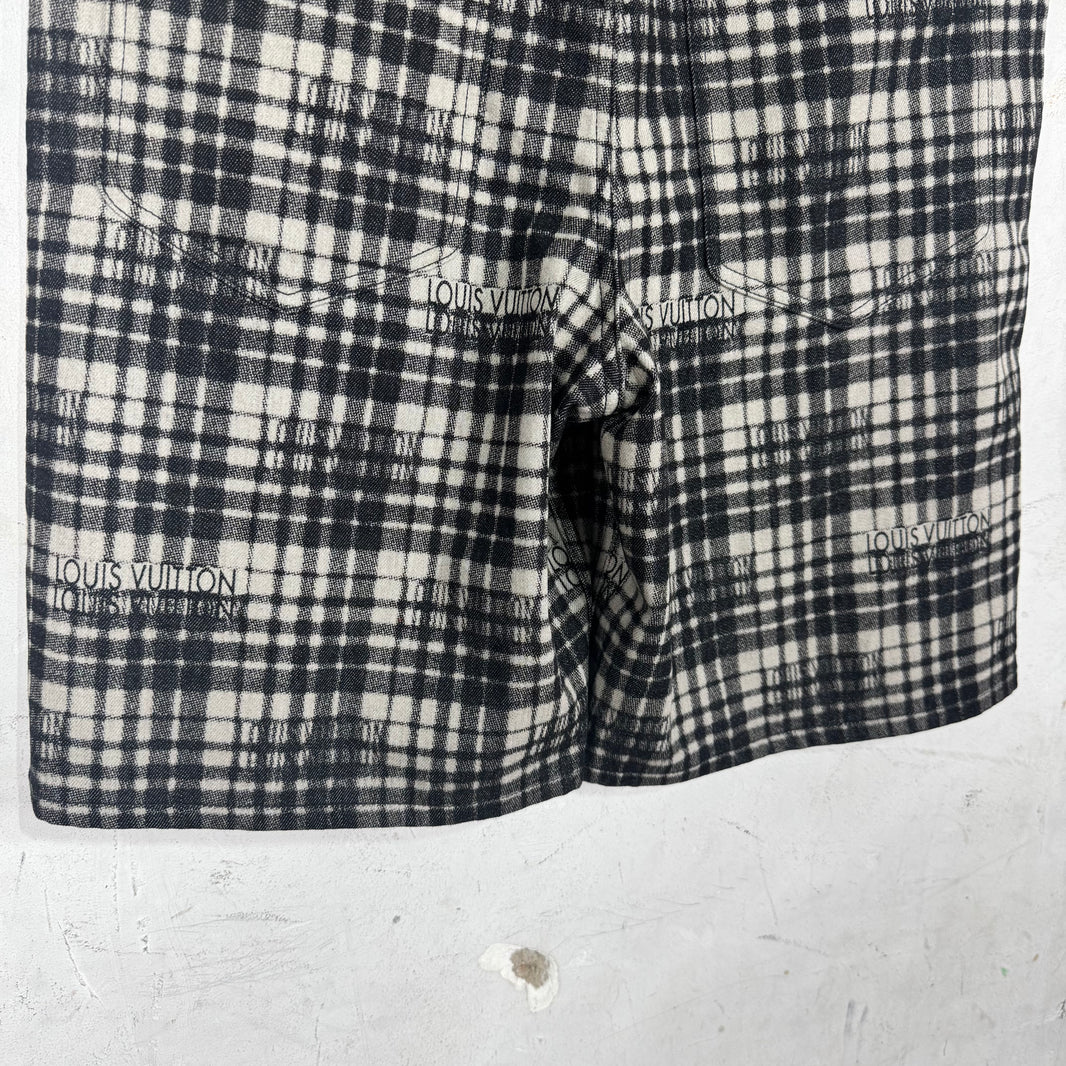 Louis Vuitton Plaid Type Logo Shorts