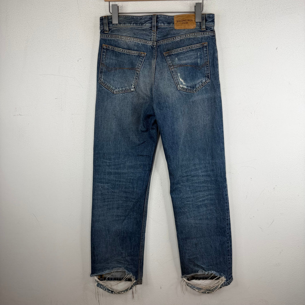 Balenciaga Straight Leg Blue Wash Jeans