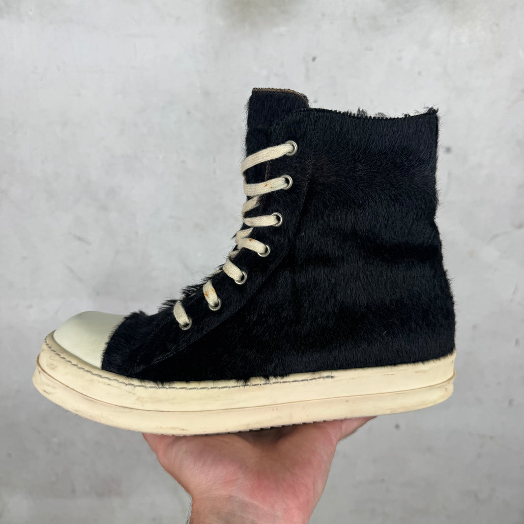 Rick Owens 15' Black Ponyhair Ramones