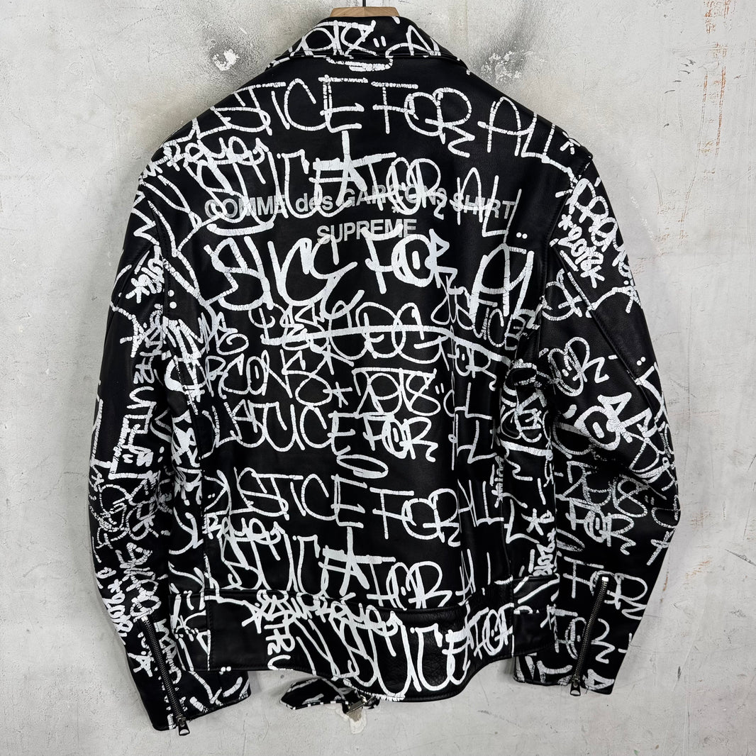 Supreme x CDG x Schott Scribble Perfecto Jacket