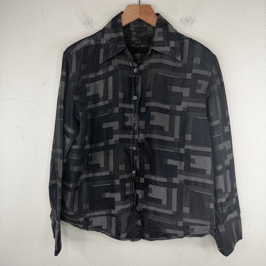 Gucci 1998 G Logo L/S Silk Shirt