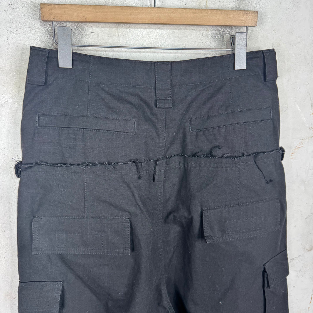 Balenciaga Black Double Waist Cargo Pants