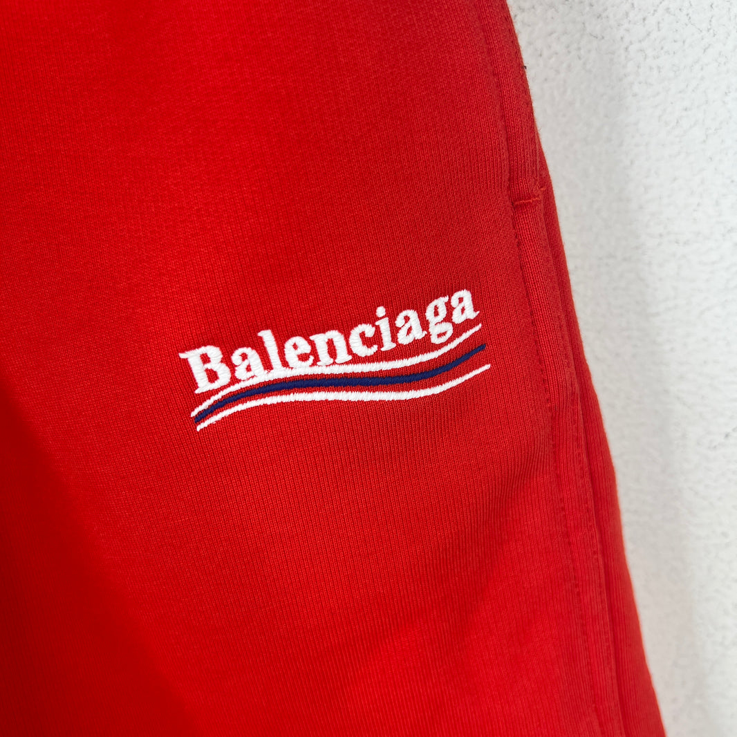 Balenciaga Red Campaign Embroidered Sweatshorts