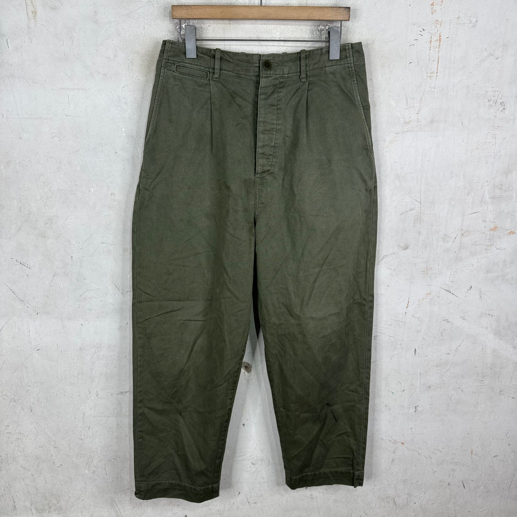 Kapital Green Buckle Back Canvas Pants