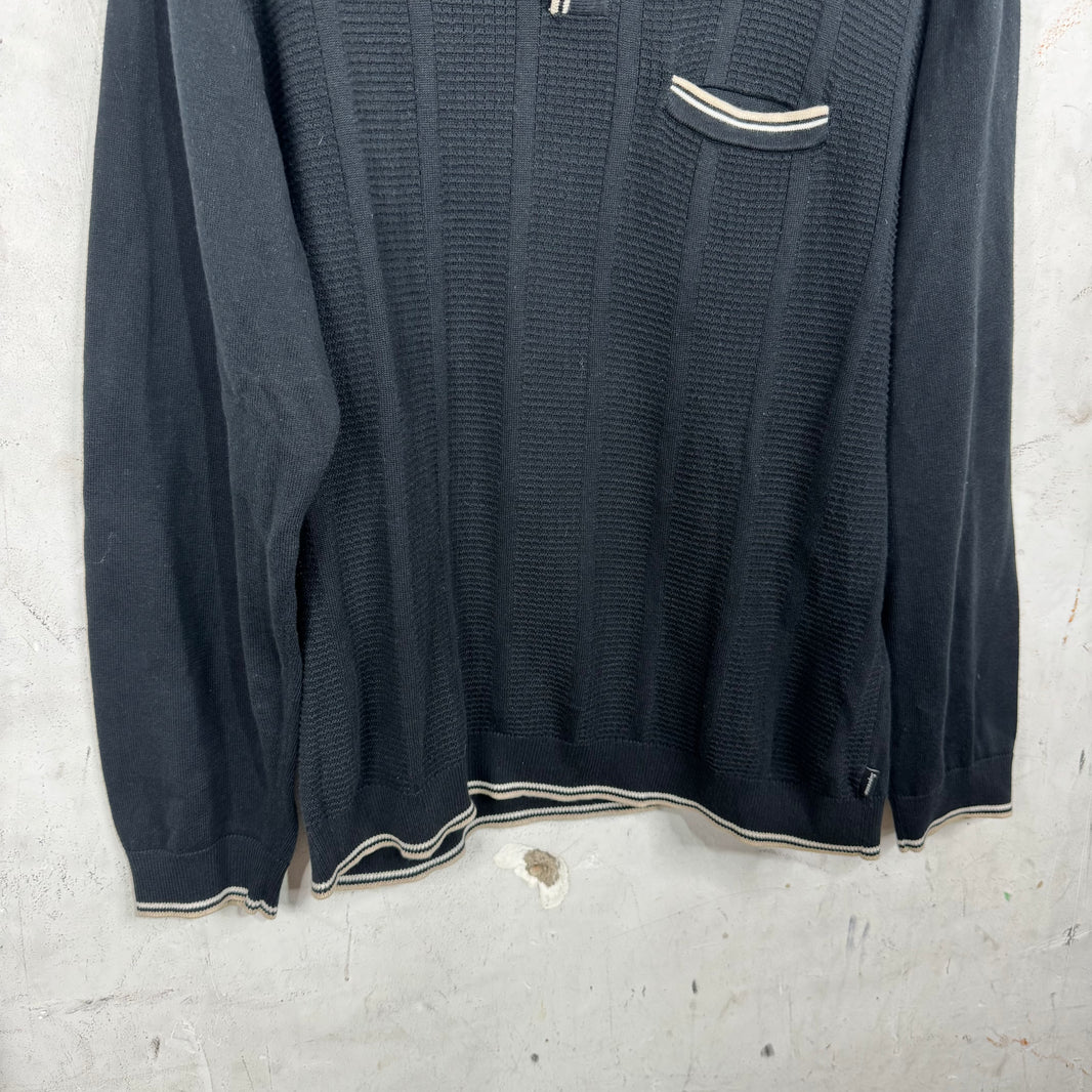 Supreme Black Knitted L/S Polo Sweater