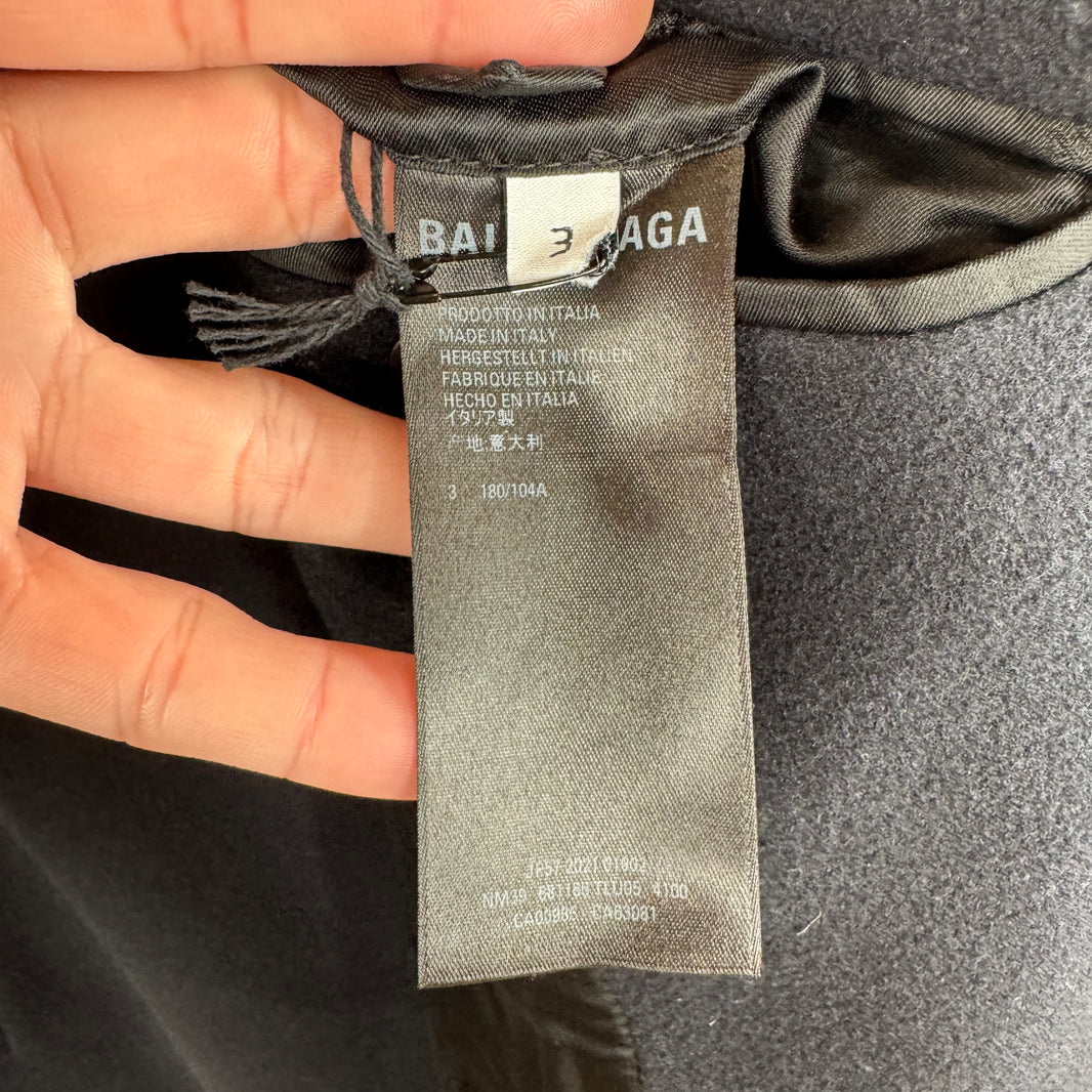 Balenciaga Safety Pin Distressed Bottom Trench Coat