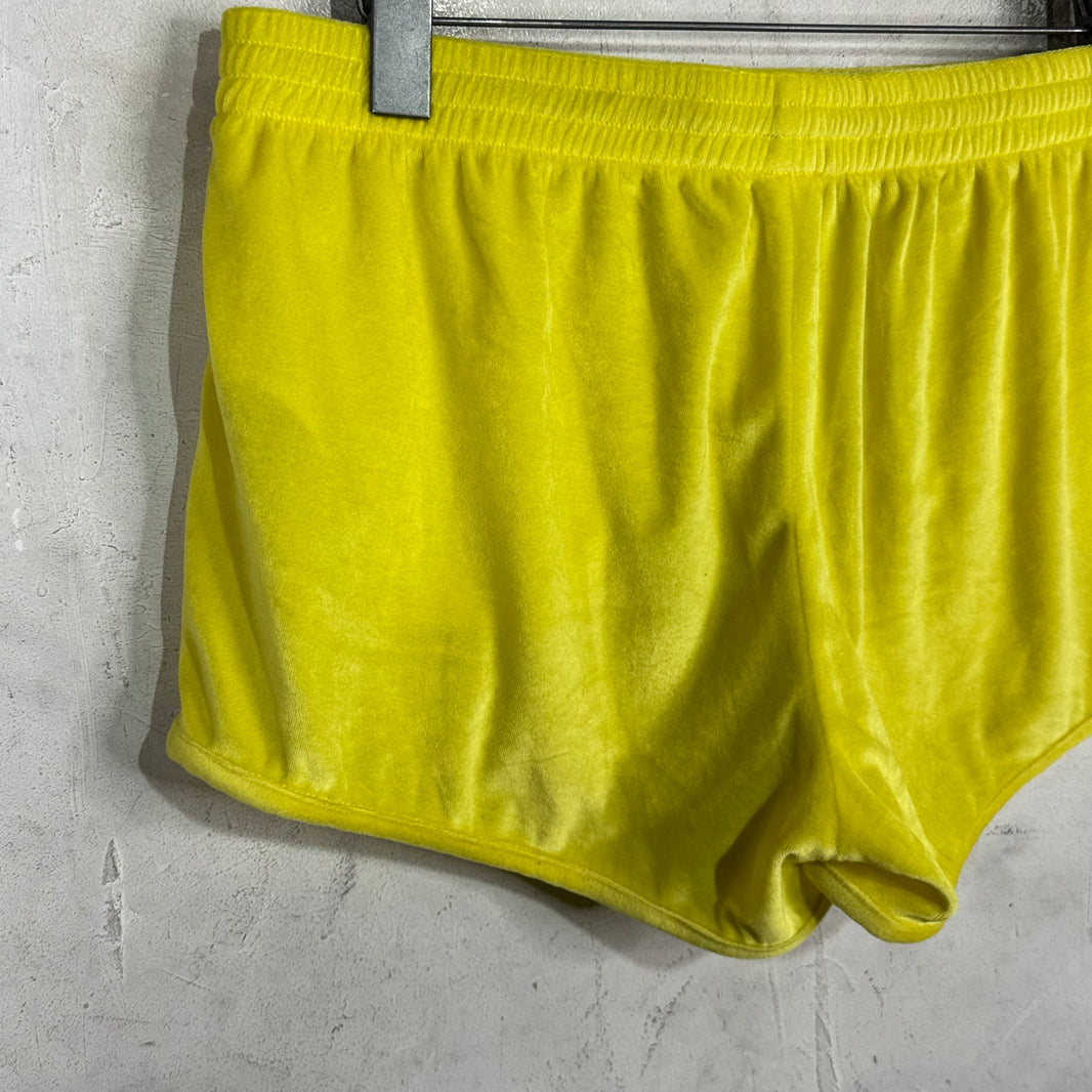 Balenciaga Yellow Velour Short Shorts