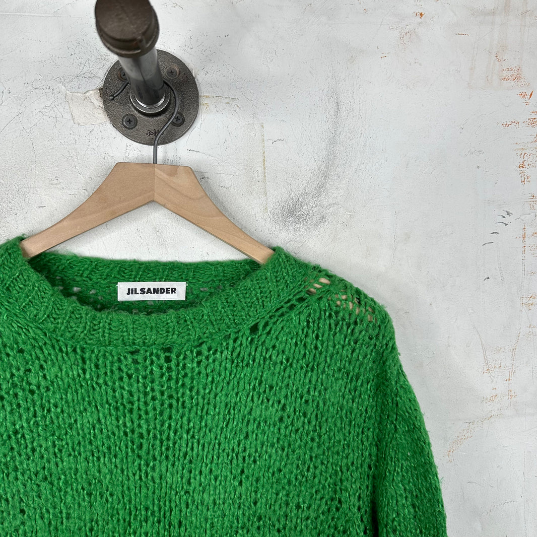 Jil Sander Green Loose Gauge Sweater