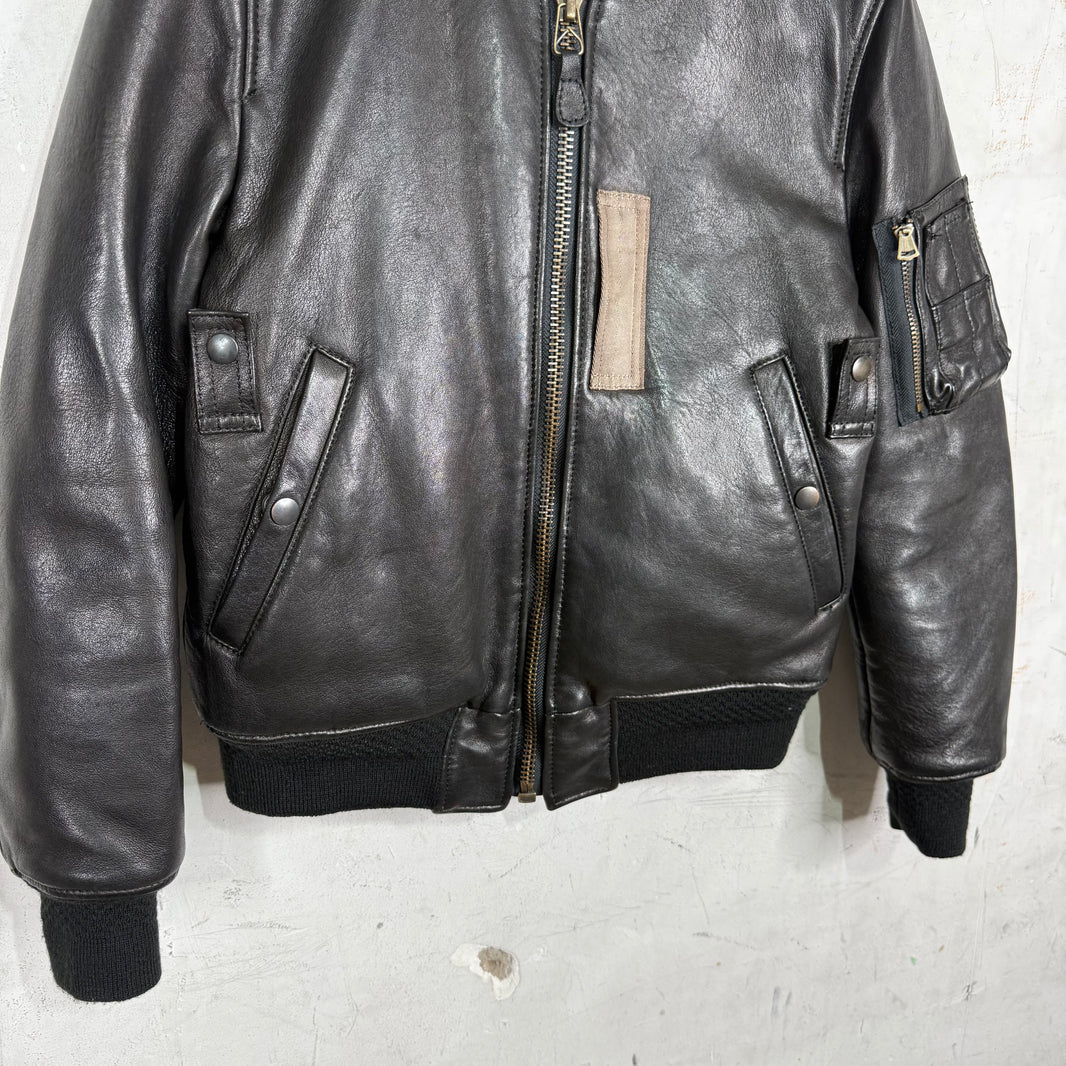 Maison Mihara Yasuhiro Reversible Leather/Nylon Bomber