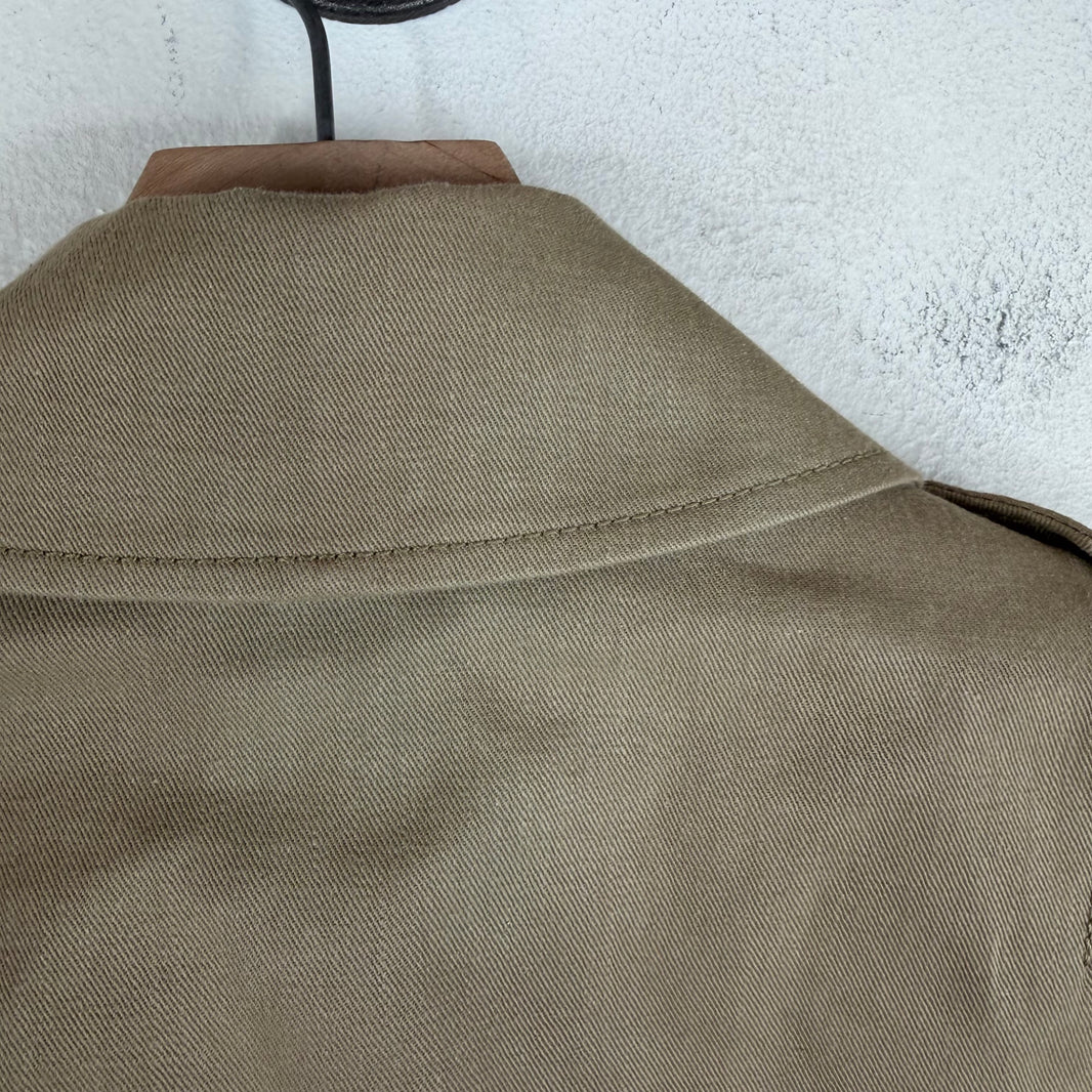 Balmain Belted Epaulet Beige Coat
