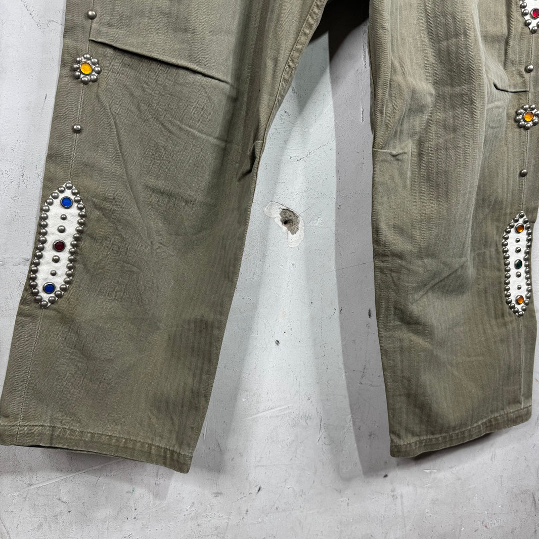 Kapital Rhinestone Herringbone Pants