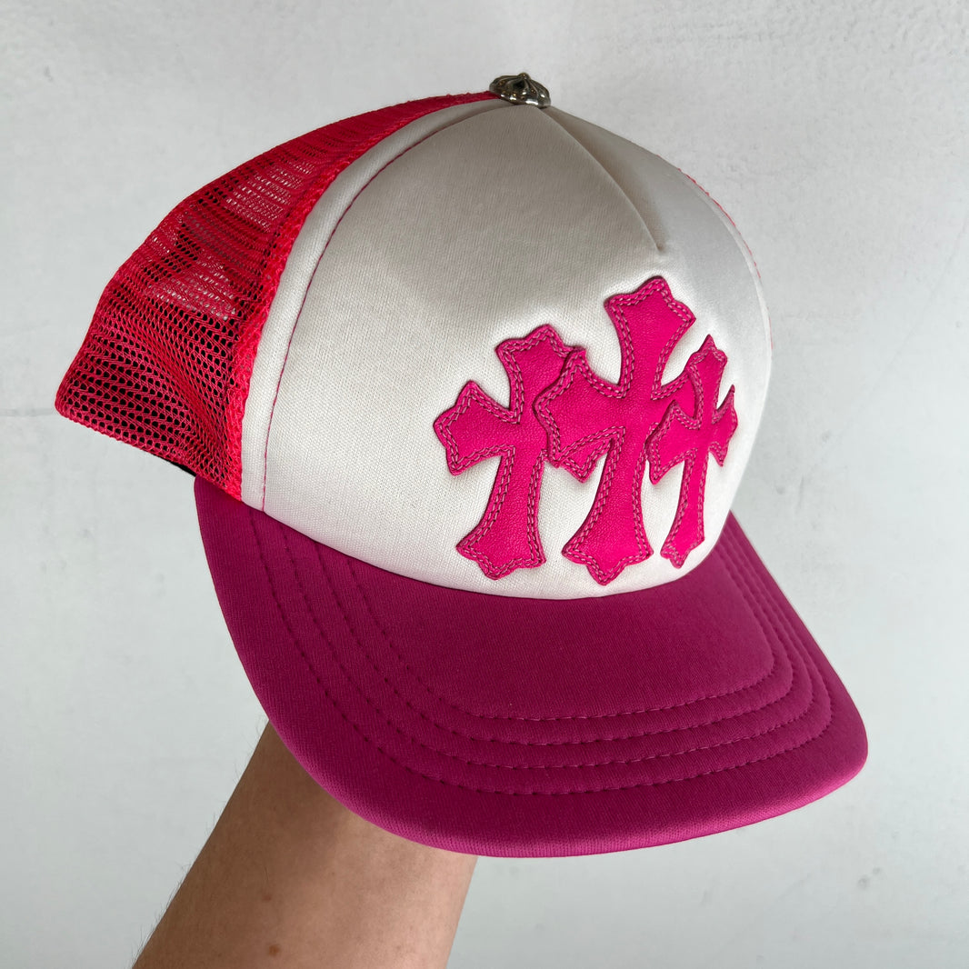 Chrome Hearts Pink Cemetery Triple Cross Hat