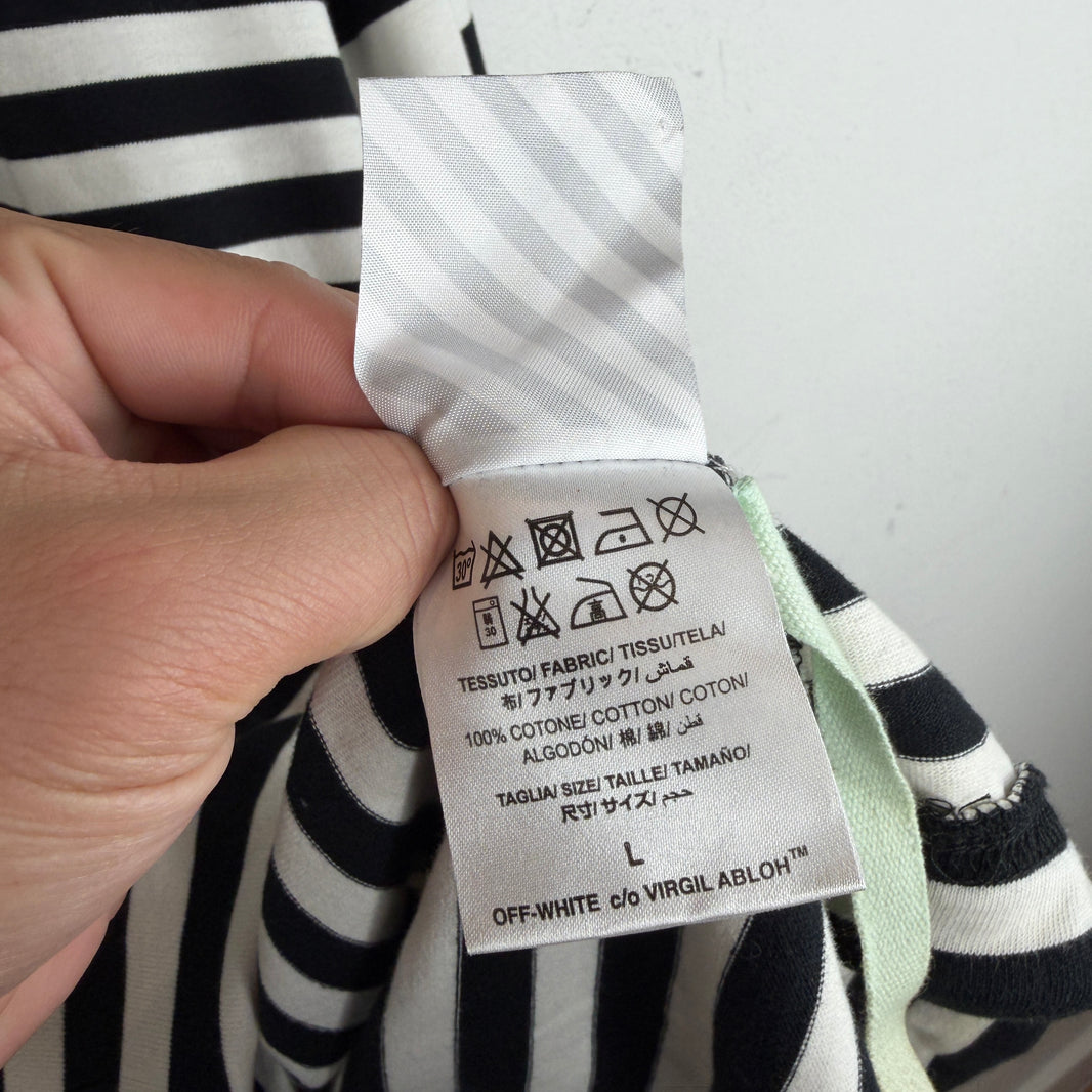 Off White Striped Frame Of Mind LS Shir