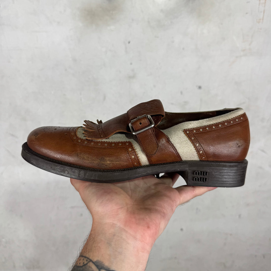 Miu Miu x Churches Distressed Strapped Derbies