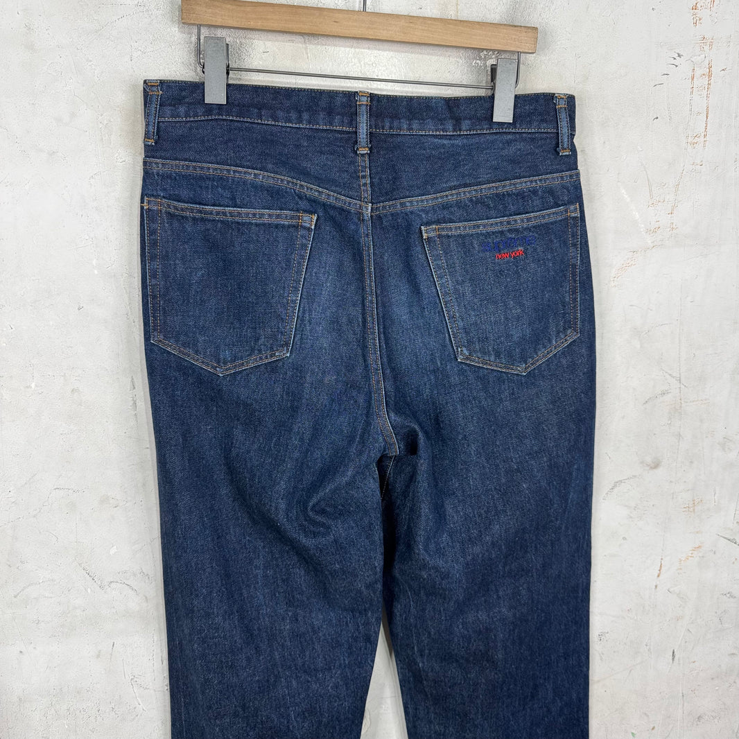 Supreme Thin Logo Raw Selvedge Jeans