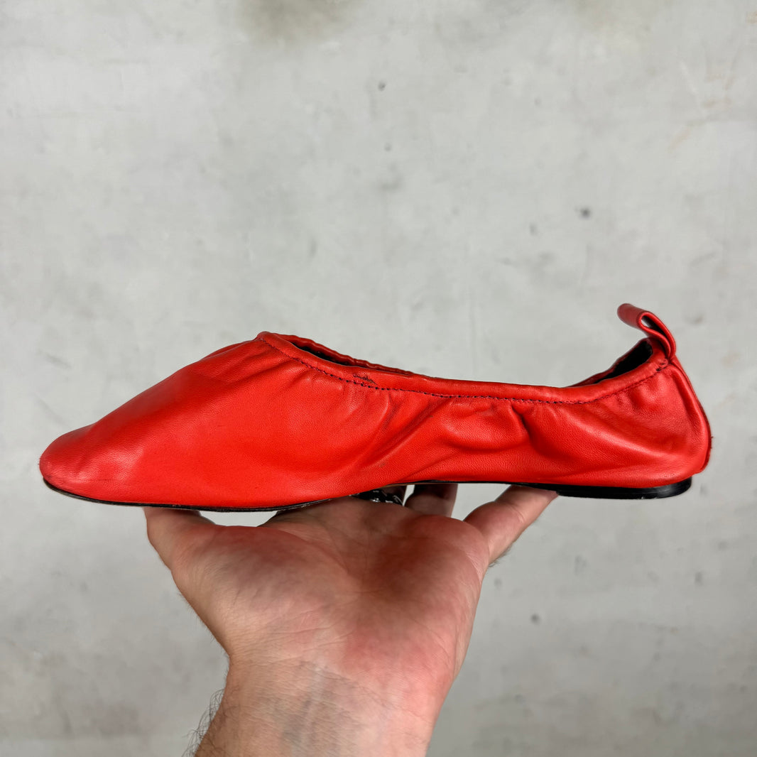 Celine Foldable Red Ballet Flats