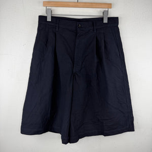 CDG Shirt Navy Wool Long Shorts
