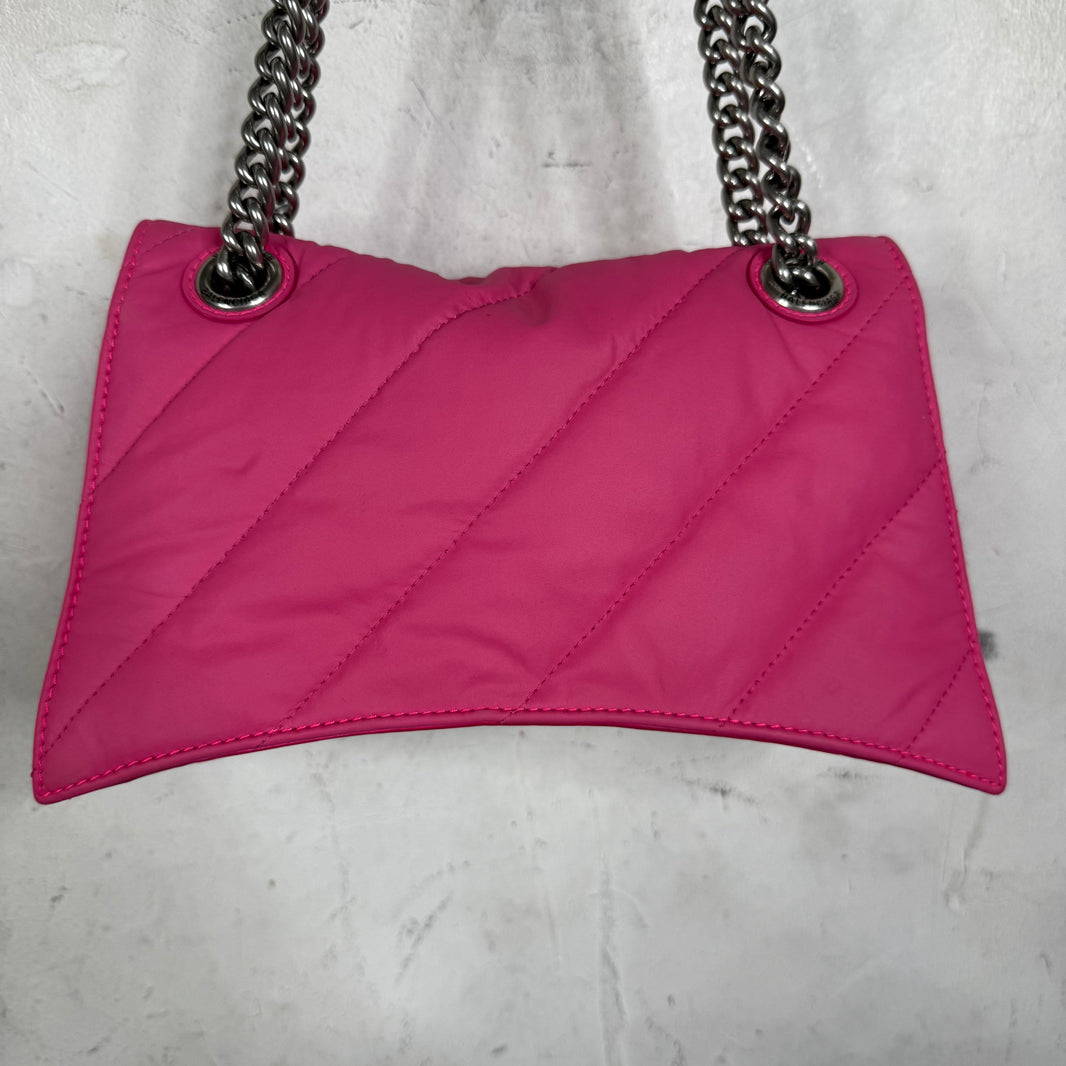 Balenciaga Pink Hourglass Puffy Chained Purse