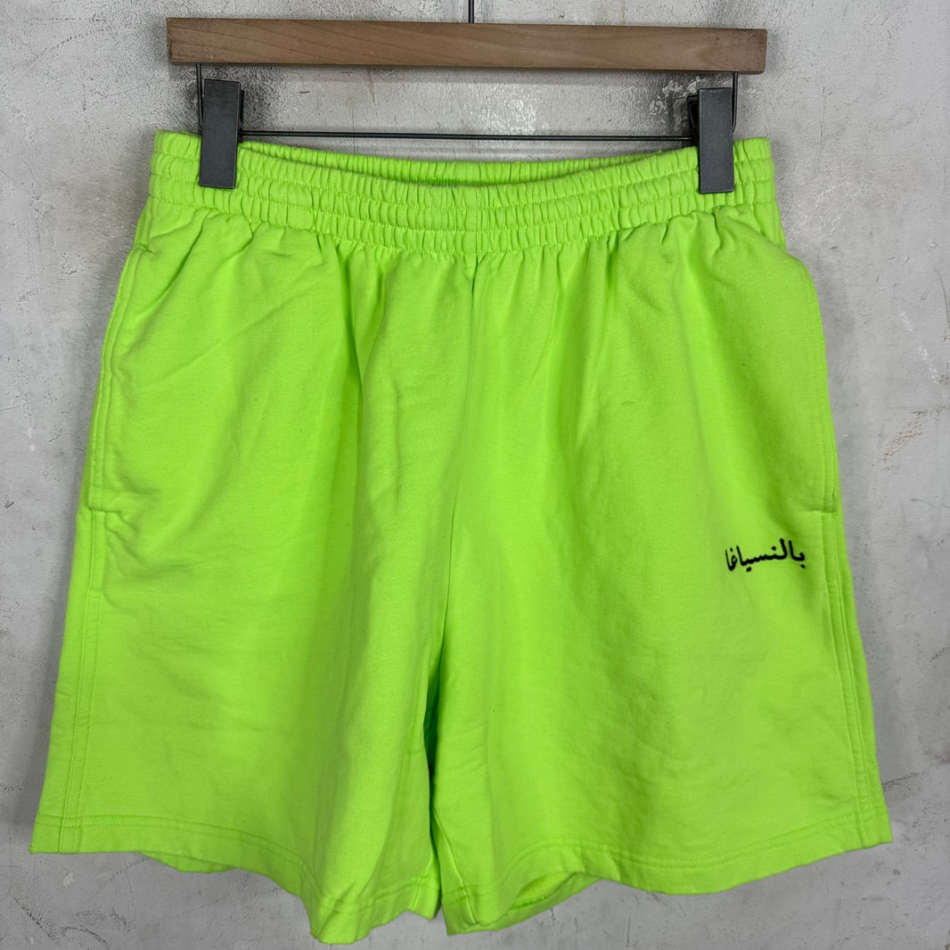 Balenciaga Neon Arabic Sweatshorts