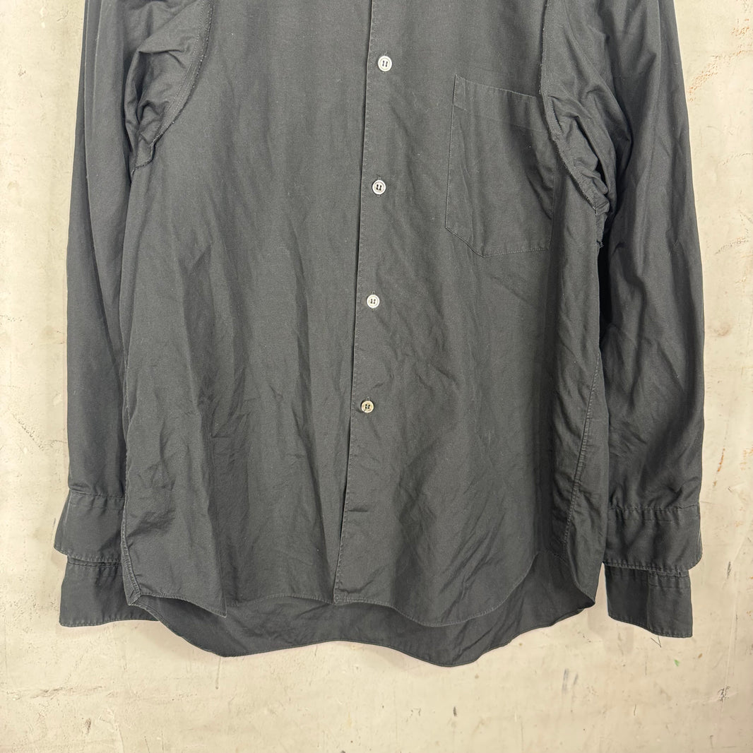 CDG Homme Plus Black Layered Buttoned Shirt