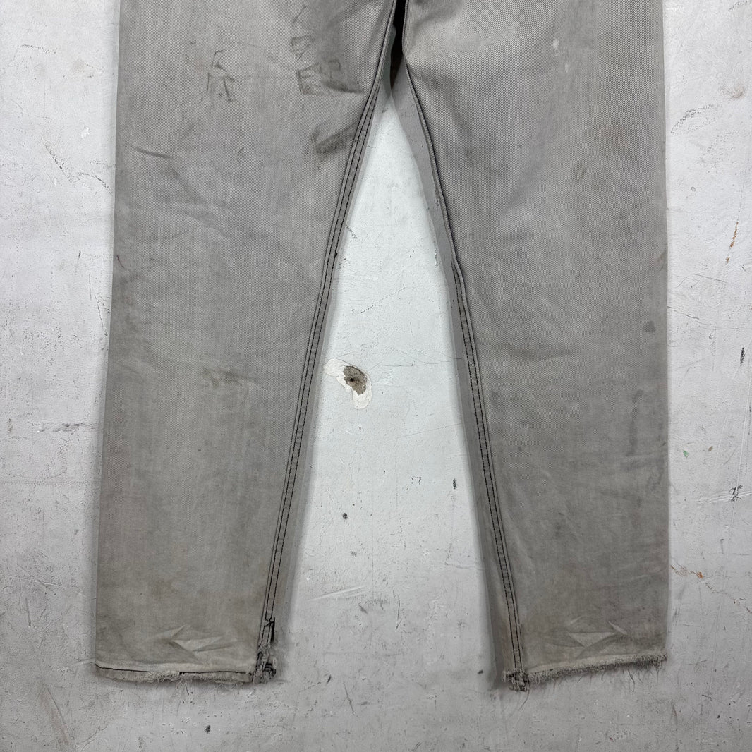 Vintage Levi's Grey Distressed Faded 501 Jeans
