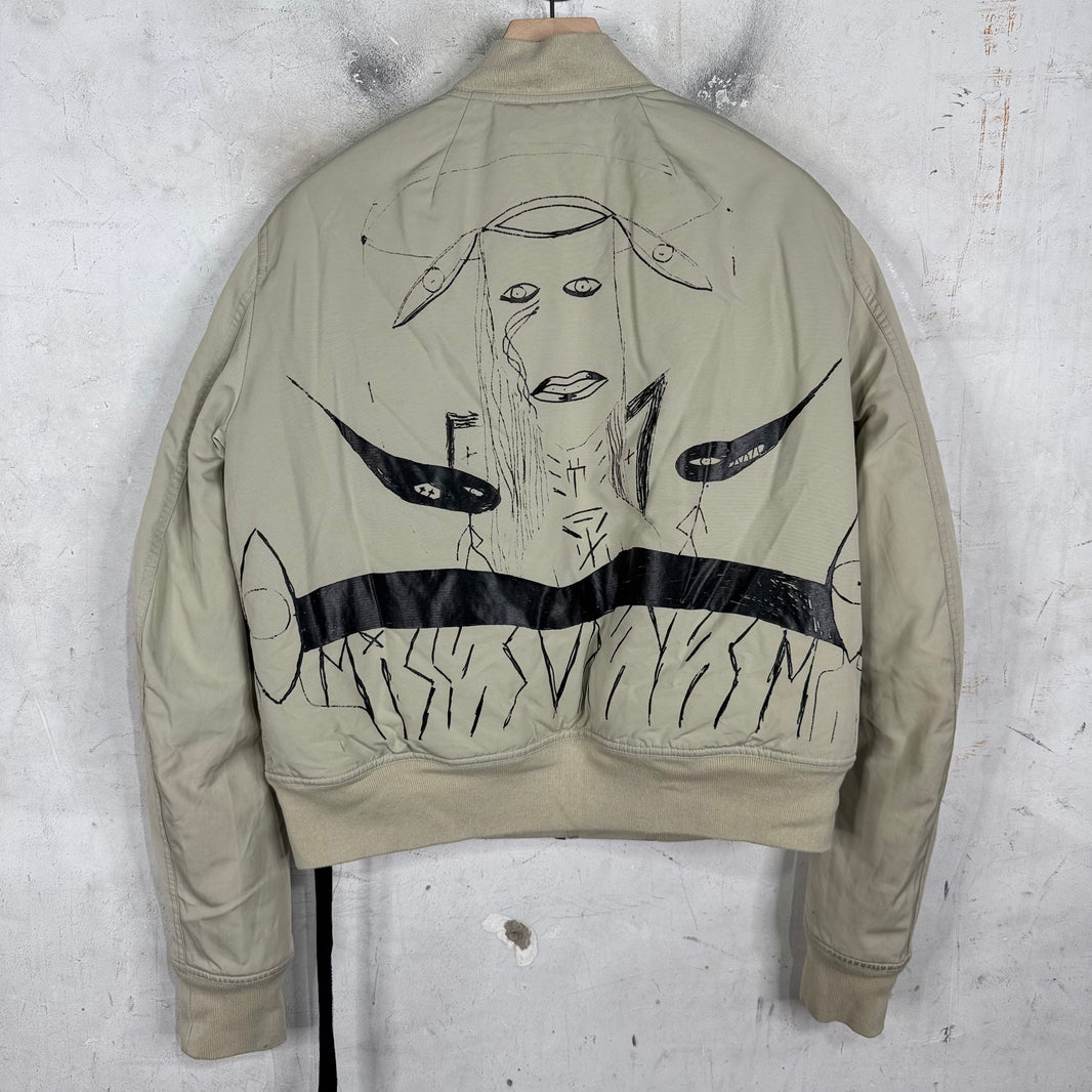 DRKSHDW Beige Illustrated Bomber