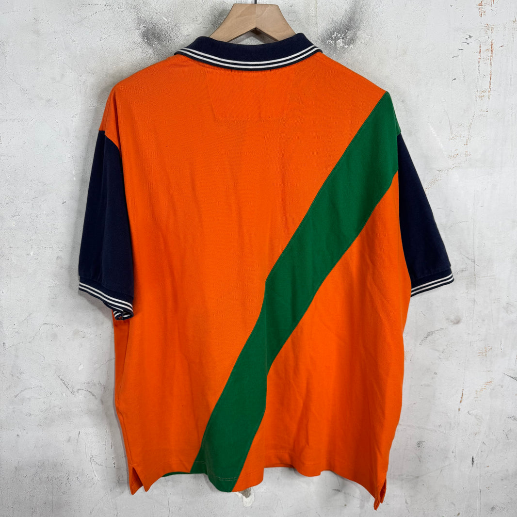 Ralph Lauren Orange/Green Horse Patched #3 Polo