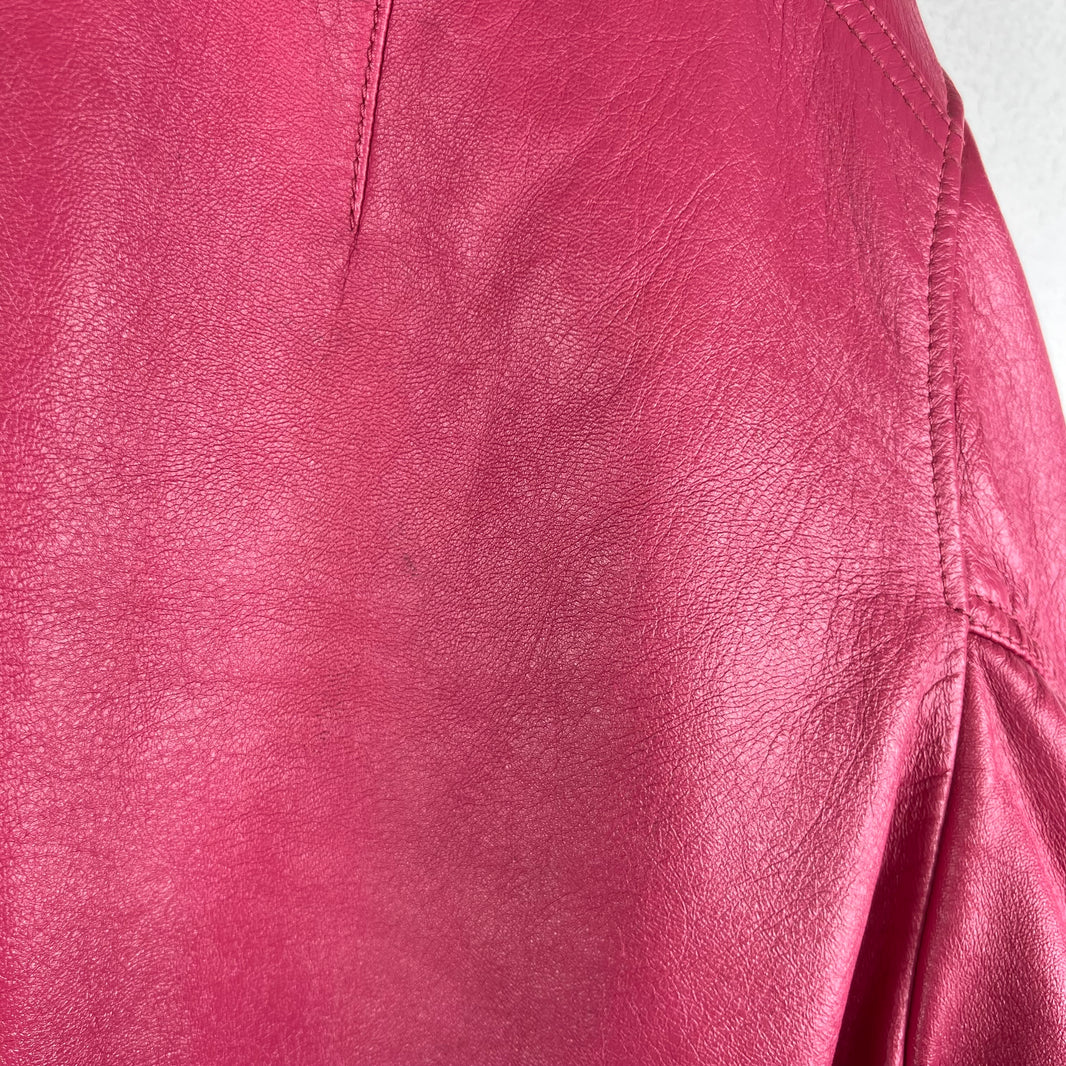 Prada Pink Oversized Nappa Leather Bomber Jacket